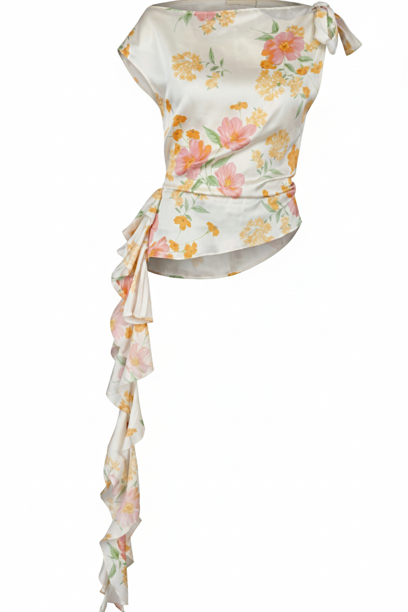 Haut fleuri coloré